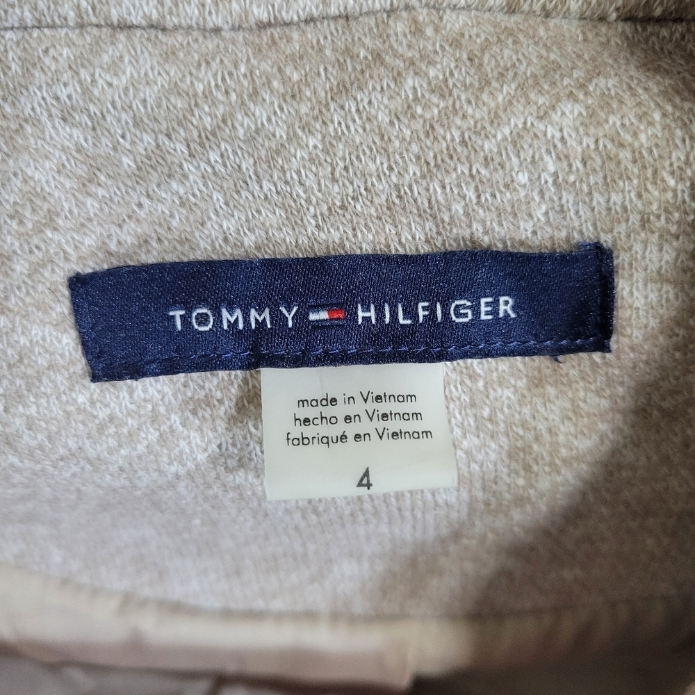 Tommy Hilfiger Tan Knit Blazer w/ Elbow Patches Jacket, Size 4 - Picture 2 of 5